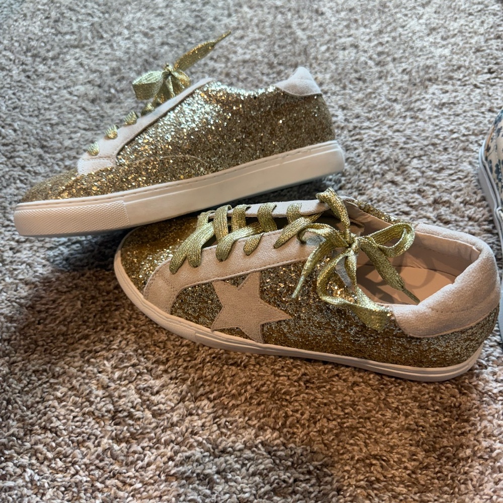 Gold Glitter Women's Sneakers
